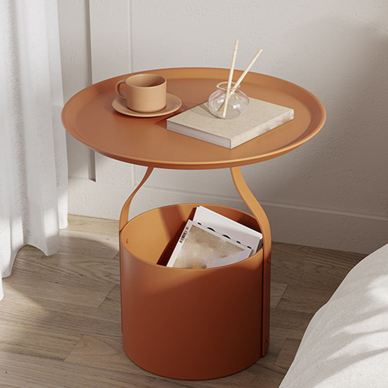 Contemporary Open Storage Bedside Cabinet Metal Accent Table Nightstand for Bedroom