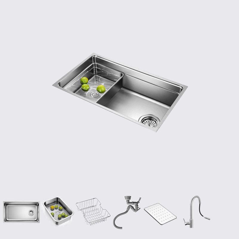 Drop-In Kitchen Sink Stainless Steel Kitchen Sink with Basket Strainer