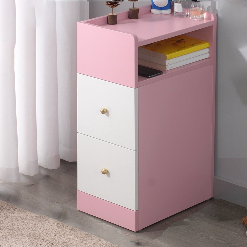 Modern Kids Nightstand Manufactured Wood Kids Bedside Table with Drawers