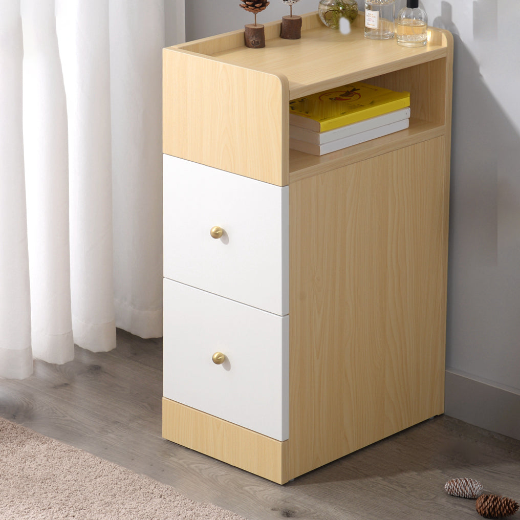 Modern Kids Nightstand Manufactured Wood Kids Bedside Table with Drawers