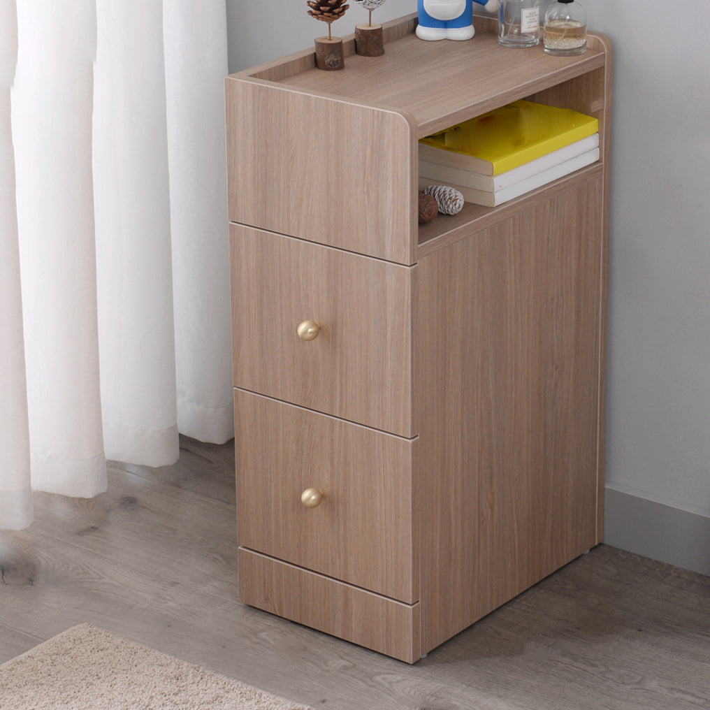 Modern Kids Nightstand Manufactured Wood Kids Bedside Table with Drawers