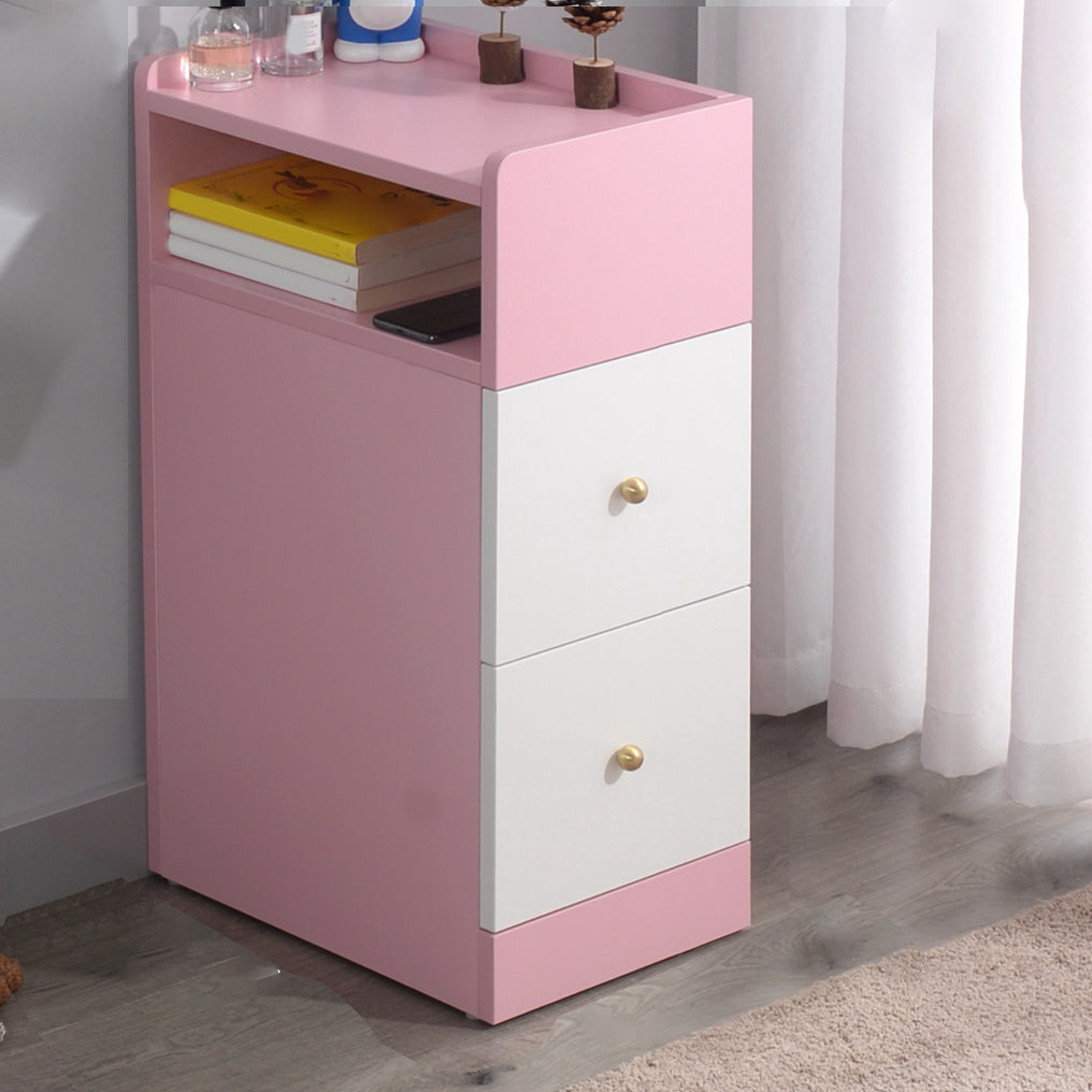 Modern Kids Nightstand Manufactured Wood Kids Bedside Table with Drawers