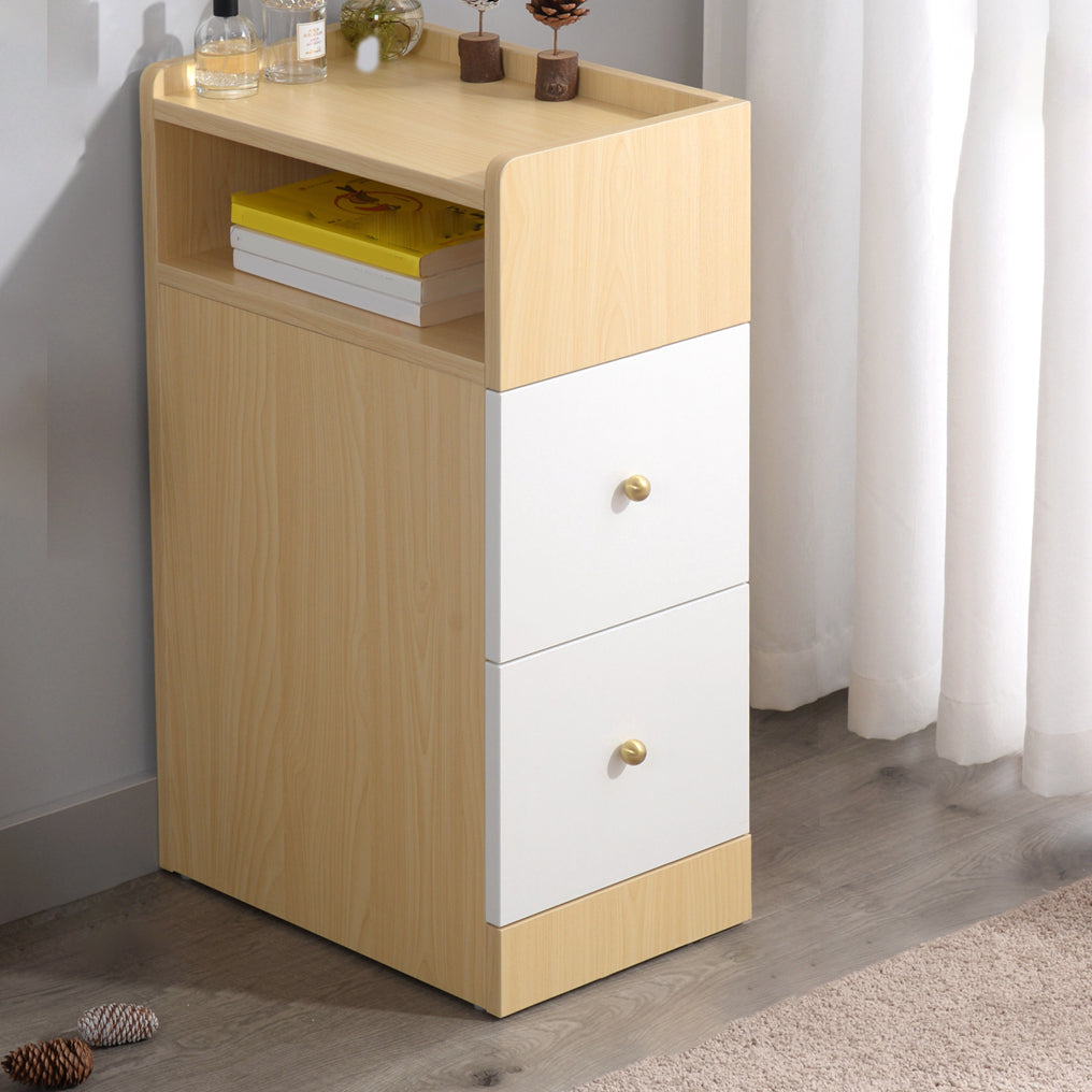 Modern Kids Nightstand Manufactured Wood Kids Bedside Table with Drawers