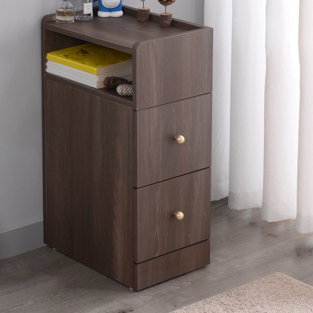 Modern Kids Nightstand Manufactured Wood Kids Bedside Table with Drawers