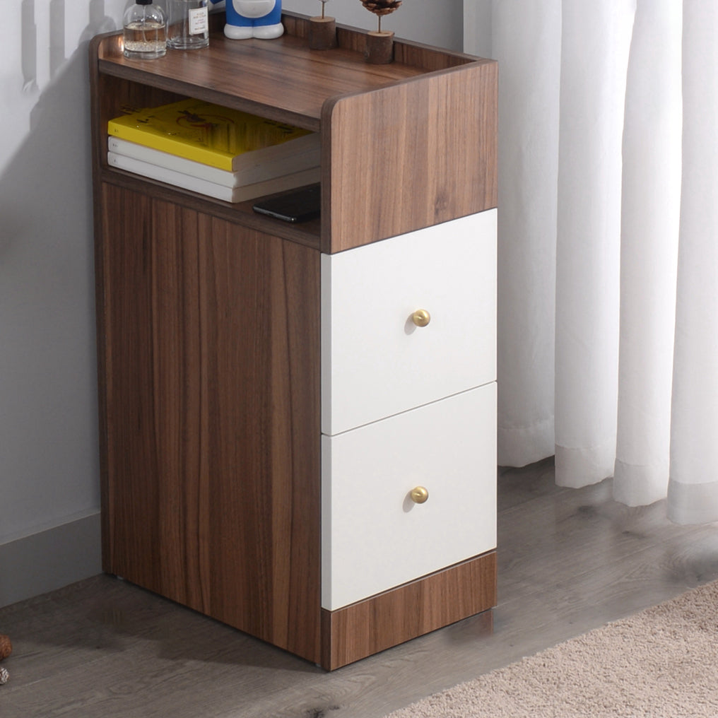 Modern Kids Nightstand Manufactured Wood Kids Bedside Table with Drawers