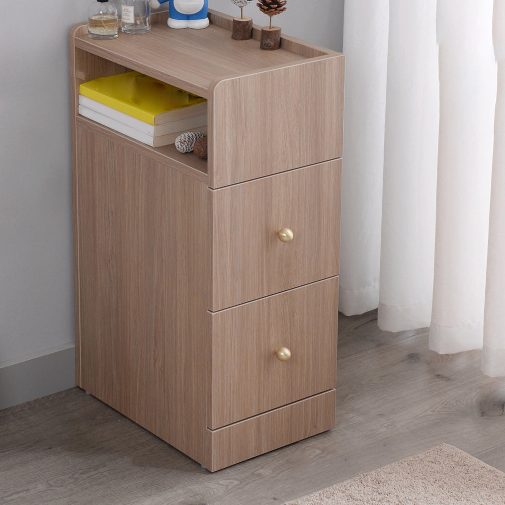 Modern Kids Nightstand Manufactured Wood Kids Bedside Table with Drawers