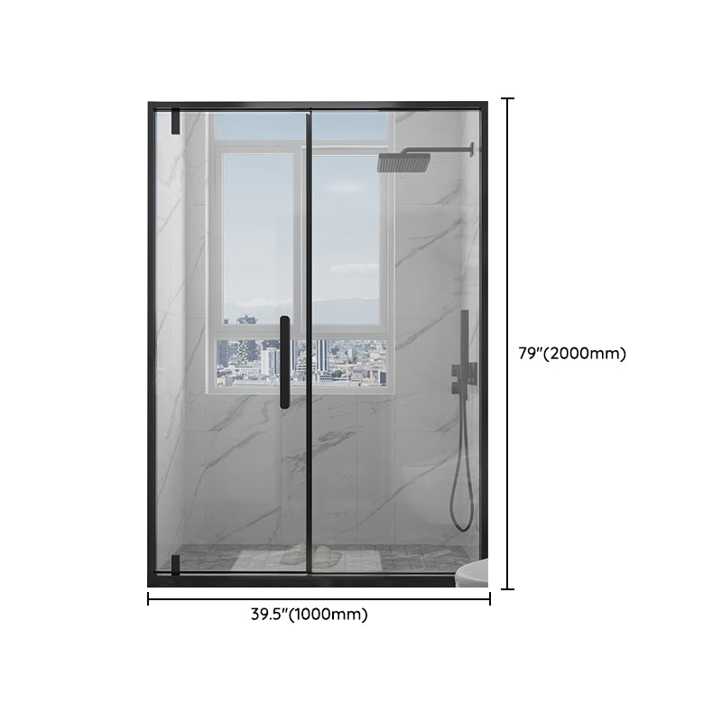 Narrow Bezel Transparent Shower Door Tempered Glass Shower Bath Door