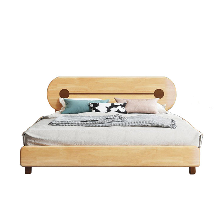 Modern Solid Wood Platform Bed Full/Queen Natural Bed Frame with Mattress