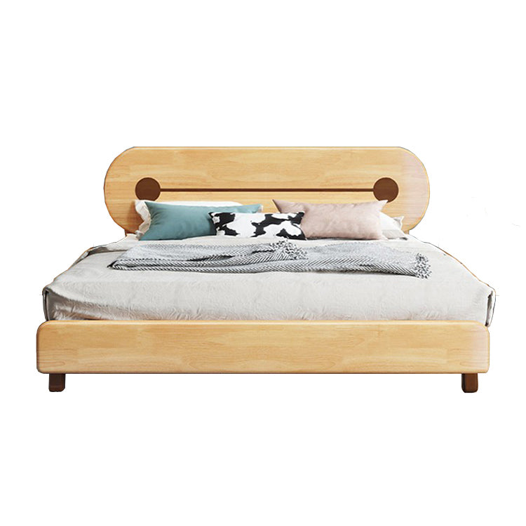 Modern Solid Wood Platform Bed Full/Queen Natural Bed Frame with Mattress