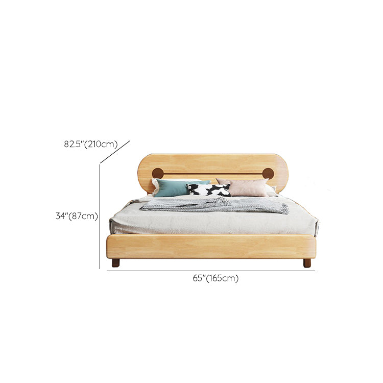 Modern Solid Wood Platform Bed Full/Queen Natural Bed Frame with Mattress