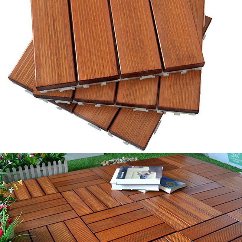 Modern Side Trim Piece Solid Wood Click-Locking Wood Tile Set for Patio Garden