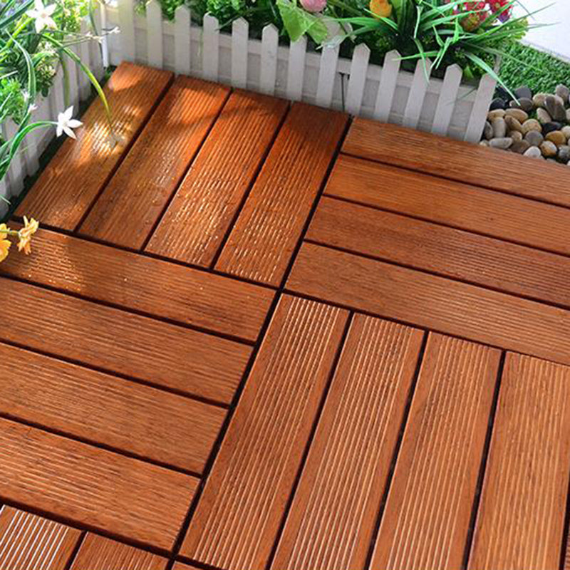 Modern Side Trim Piece Solid Wood Click-Locking Wood Tile Set for Patio Garden