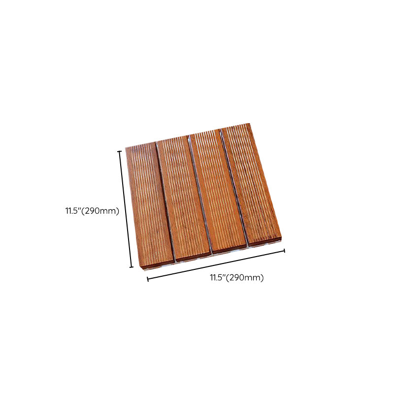 Modern Side Trim Piece Solid Wood Click-Locking Wood Tile Set for Patio Garden