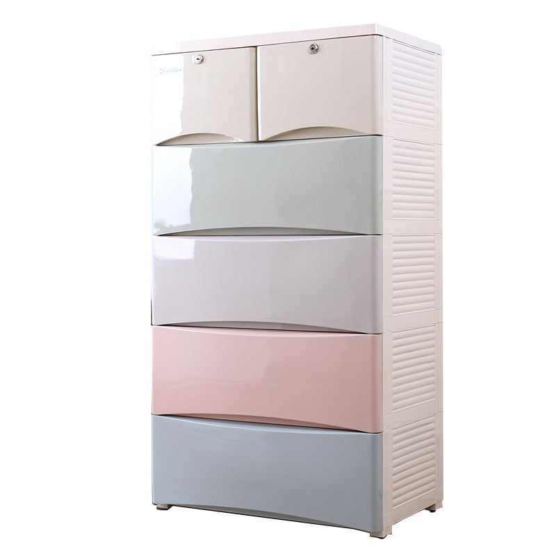 Modernism Plastic Nursery Dresser Vertical Kids Nightstand for Bedroom