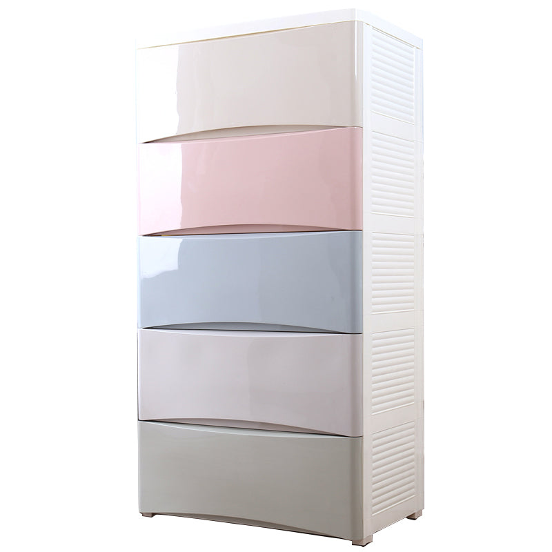 Modernism Plastic Nursery Dresser Vertical Kids Nightstand for Bedroom