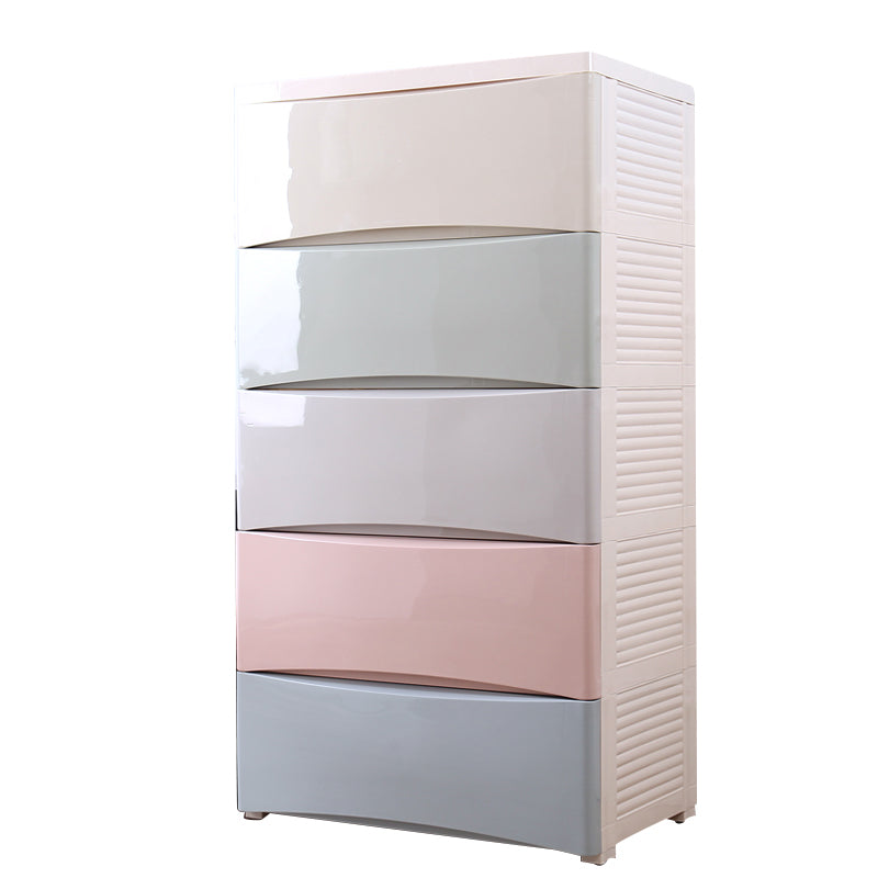 Modernism Plastic Nursery Dresser Vertical Kids Nightstand for Bedroom