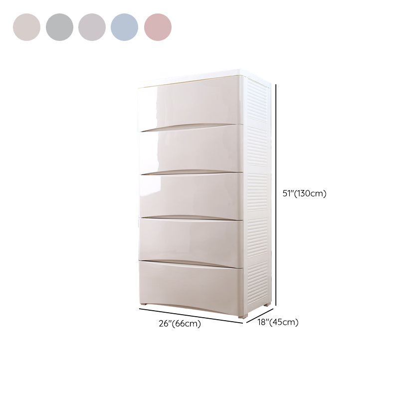 Modernism Plastic Nursery Dresser Vertical Kids Nightstand for Bedroom