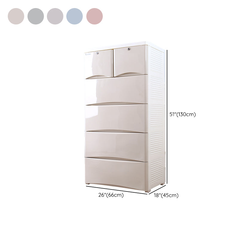 Modernism Plastic Nursery Dresser Vertical Kids Nightstand for Bedroom