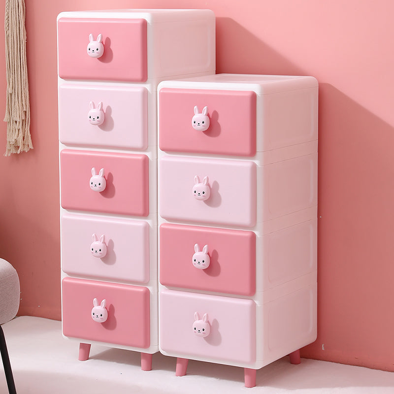 Vertical Kids Nightstand Contemporary Plastic Nursery Dresser for Room