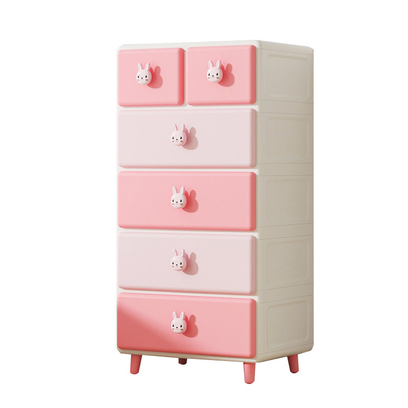 Vertical Kids Nightstand Contemporary Plastic Nursery Dresser for Room