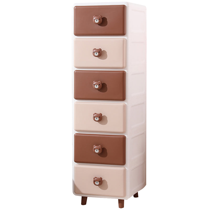 Vertical Kids Nightstand Contemporary Plastic Nursery Dresser for Room