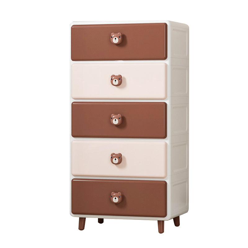 Vertical Kids Nightstand Contemporary Plastic Nursery Dresser for Room