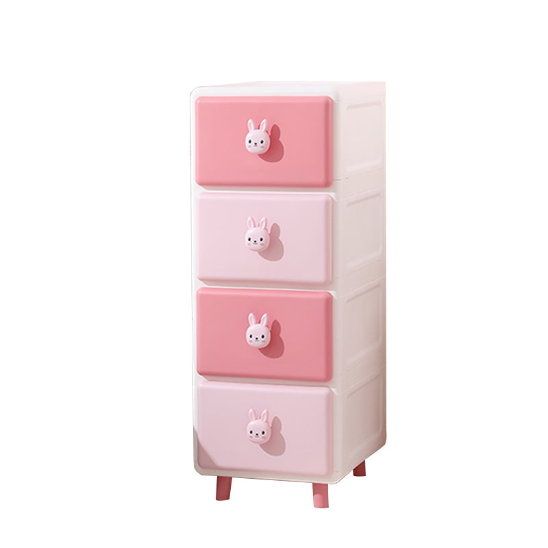 Vertical Kids Nightstand Contemporary Plastic Nursery Dresser for Room