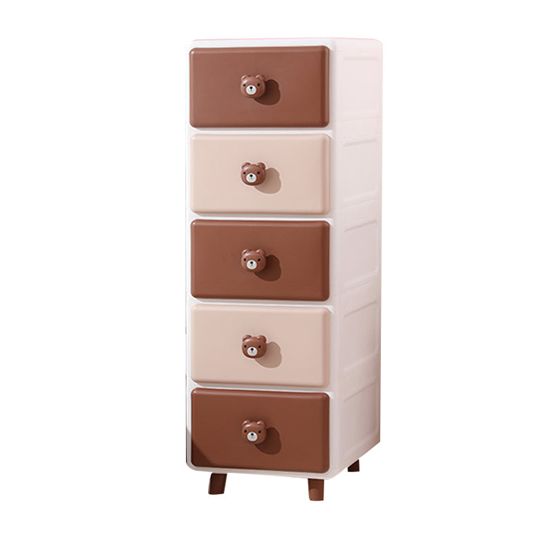 Vertical Kids Nightstand Contemporary Plastic Nursery Dresser for Room