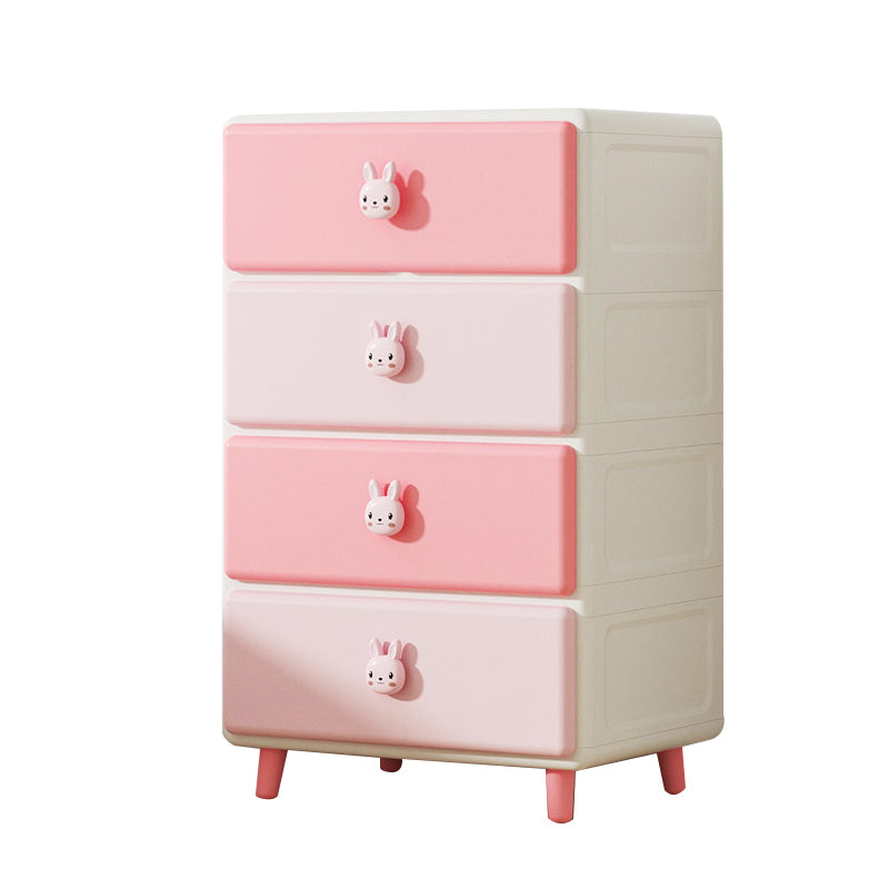 Vertical Kids Nightstand Contemporary Plastic Nursery Dresser for Room