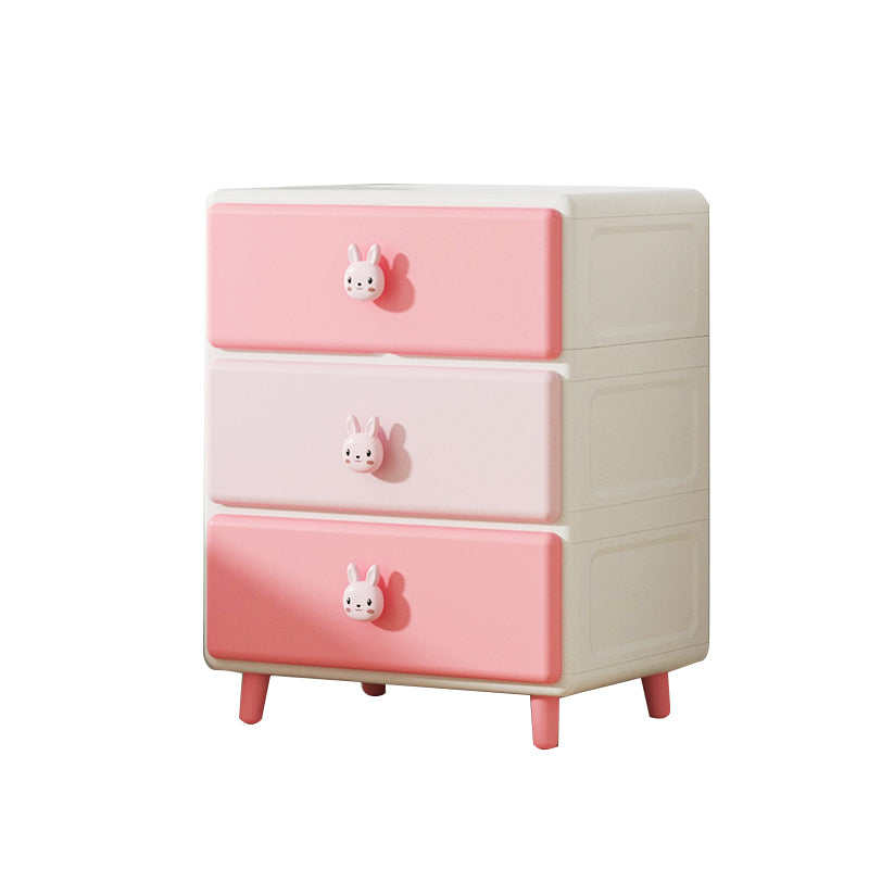 Vertical Kids Nightstand Contemporary Plastic Nursery Dresser for Room