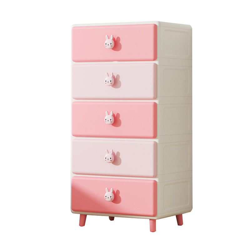 Vertical Kids Nightstand Contemporary Plastic Nursery Dresser for Room