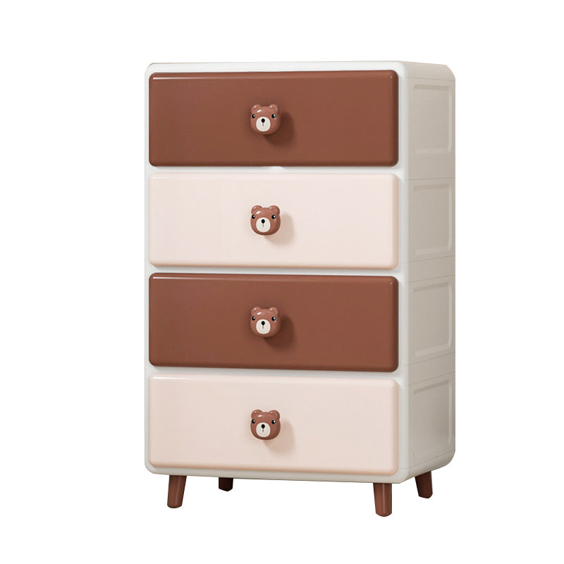 Vertical Kids Nightstand Contemporary Plastic Nursery Dresser for Room