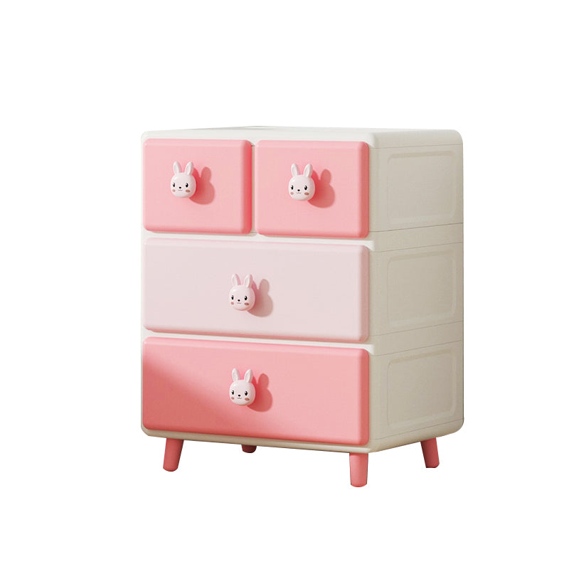 Vertical Kids Nightstand Contemporary Plastic Nursery Dresser for Room