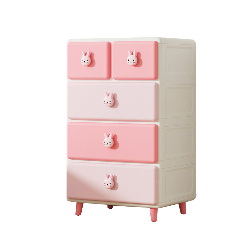 Vertical Kids Nightstand Contemporary Plastic Nursery Dresser for Room