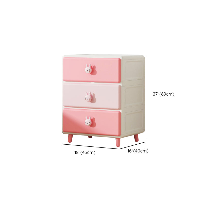 Vertical Kids Nightstand Contemporary Plastic Nursery Dresser for Room