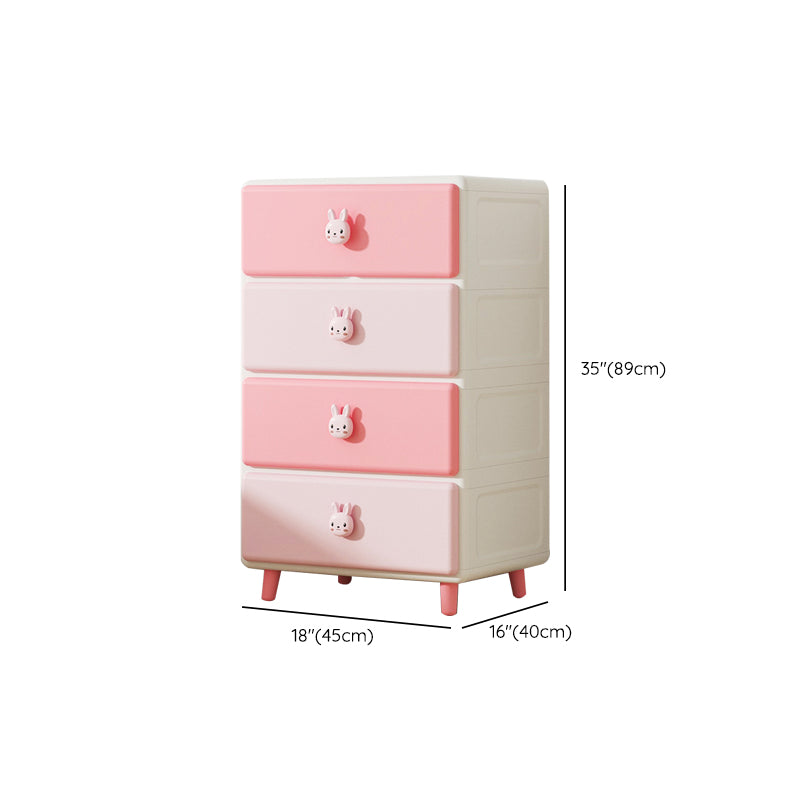 Vertical Kids Nightstand Contemporary Plastic Nursery Dresser for Room