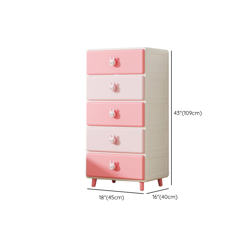 Vertical Kids Nightstand Contemporary Plastic Nursery Dresser for Room