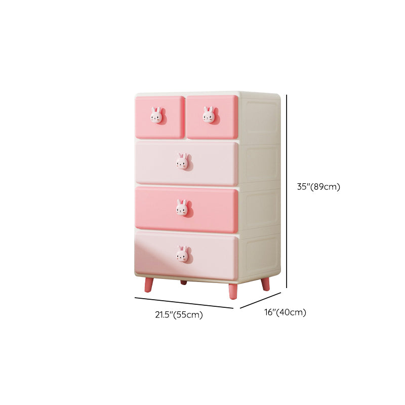 Vertical Kids Nightstand Contemporary Plastic Nursery Dresser for Room