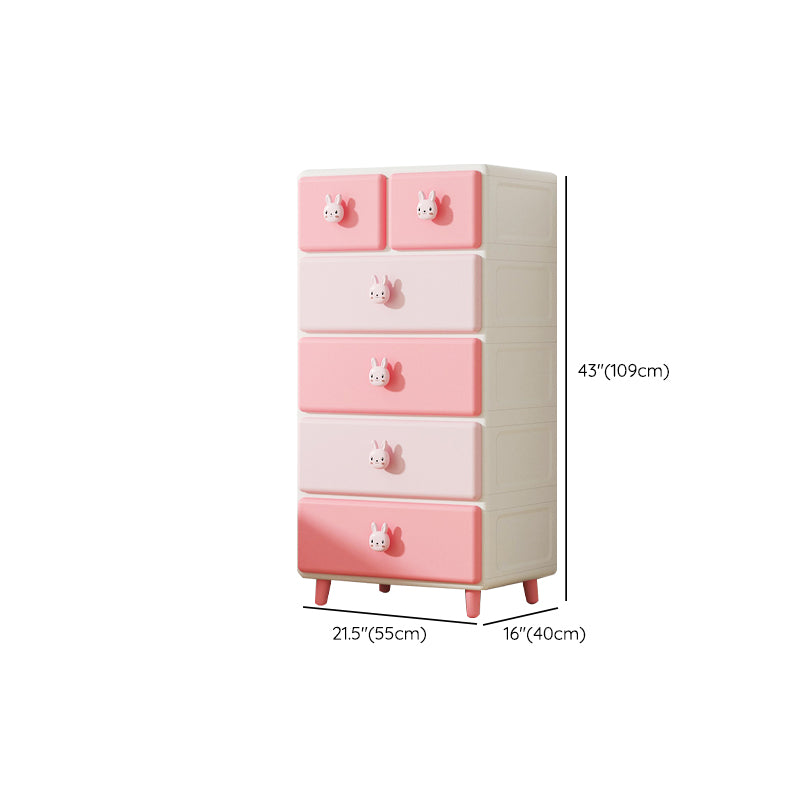 Vertical Kids Nightstand Contemporary Plastic Nursery Dresser for Room