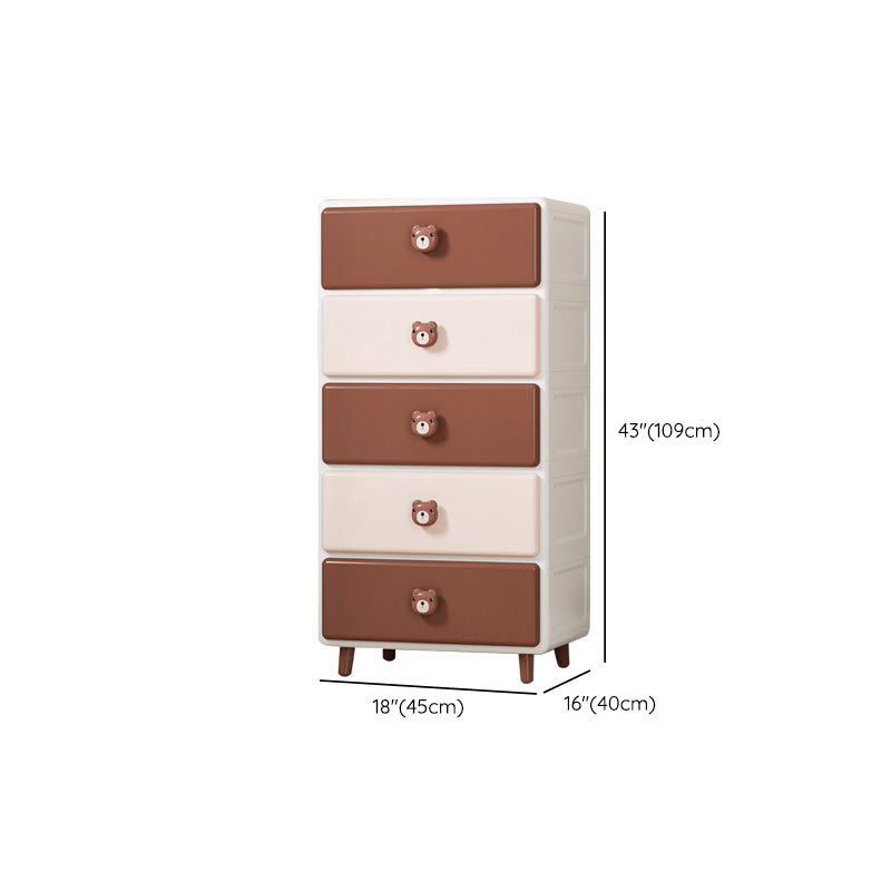 Vertical Kids Nightstand Contemporary Plastic Nursery Dresser for Room