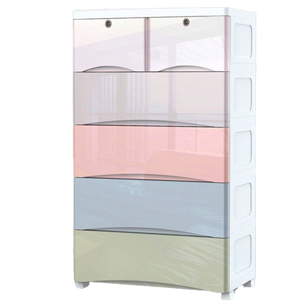 Plastic Scandinavian Kids Nightstand Chest Nursery Dresser with 5/6 Drawers