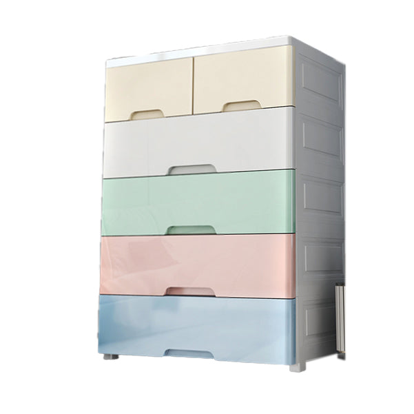 Plastic Scandinavian Kids Nightstand Chest Nursery Dresser with 5/6 Drawers