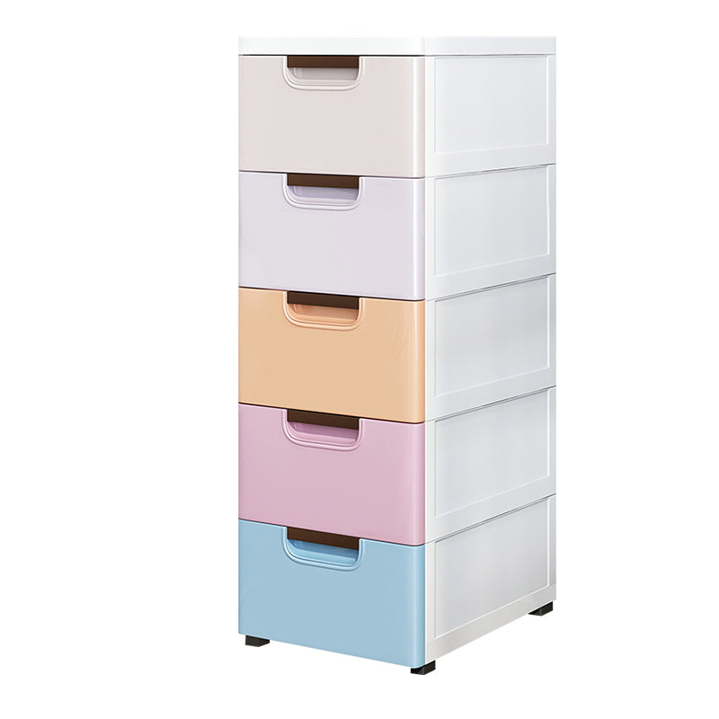 Contemporary Kids Dressers Plastic Vertical Nursery Dresser with Drawers for Home