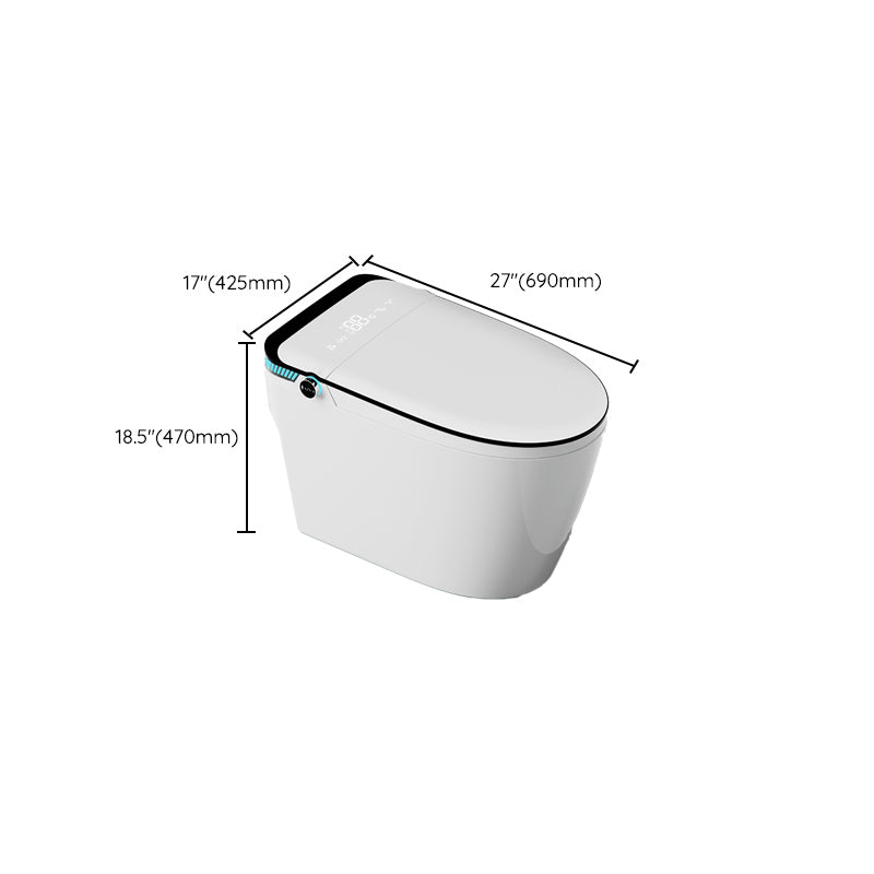 Simplicity White Temperature Control Bidet Elongated Toilet Seat Bidet with Heated Seat