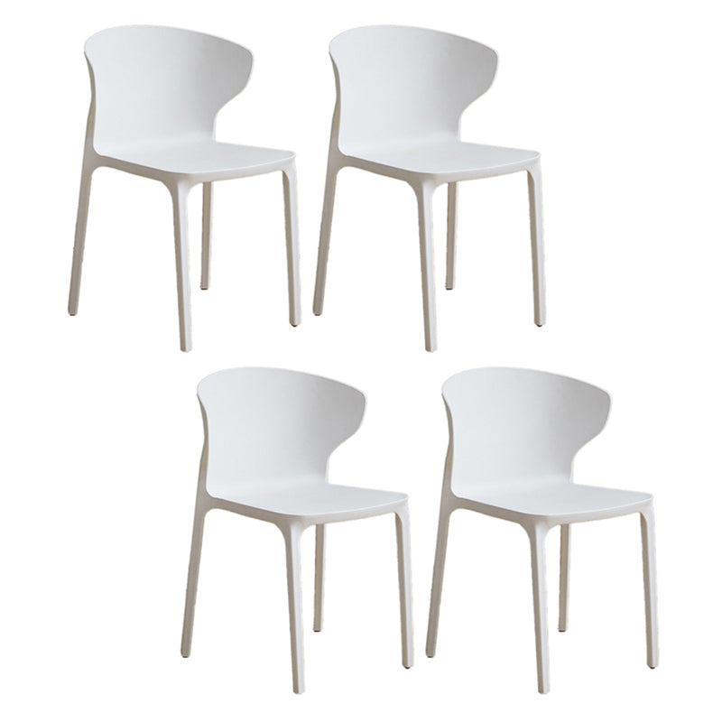 Modern Plastic Indoor-Outdoor Chair Stacking Armles Outdoors Dining Chairs