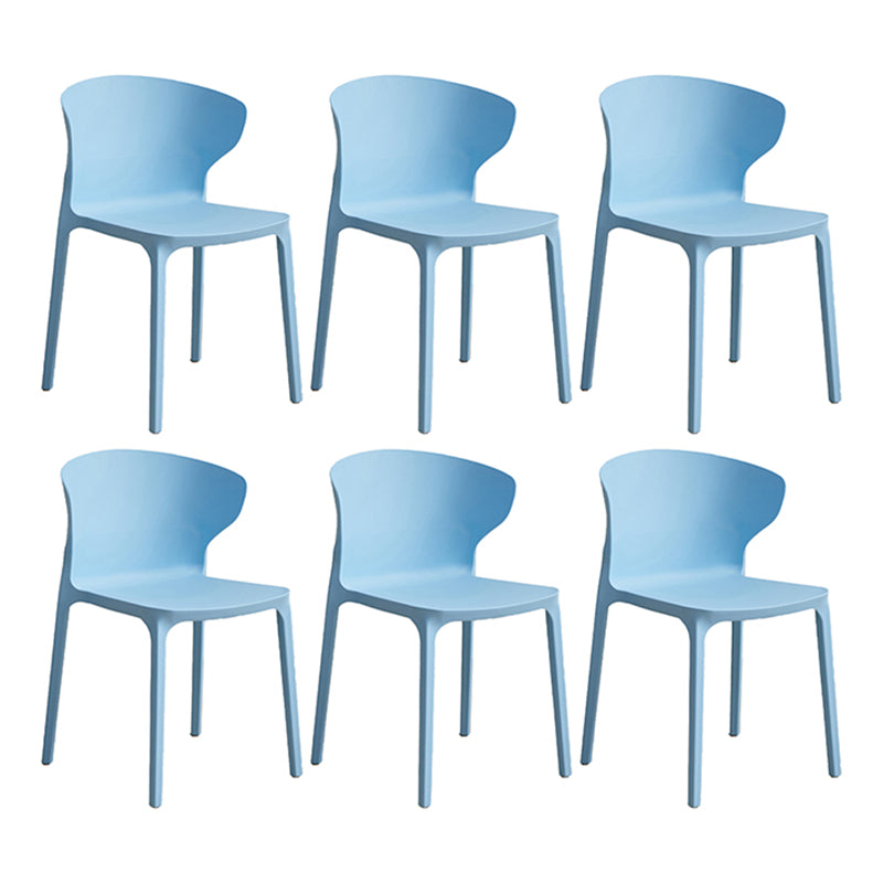 Modern Plastic Indoor-Outdoor Chair Stacking Armles Outdoors Dining Chairs