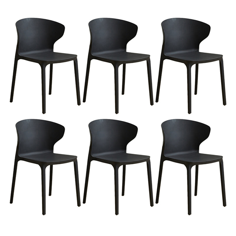 Modern Plastic Indoor-Outdoor Chair Stacking Armles Outdoors Dining Chairs