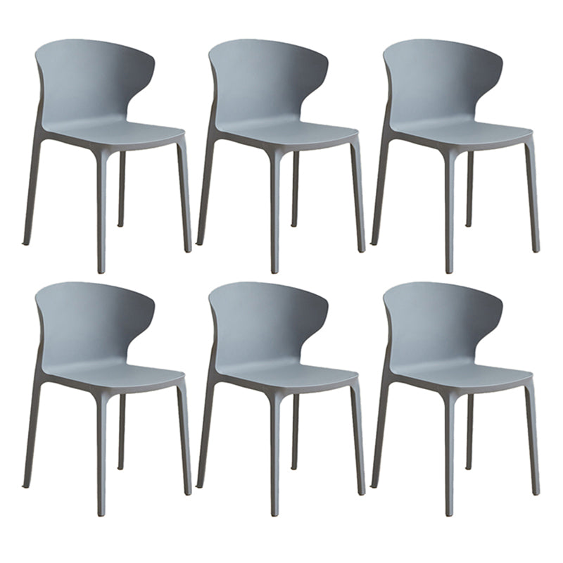 Modern Plastic Indoor-Outdoor Chair Stacking Armles Outdoors Dining Chairs