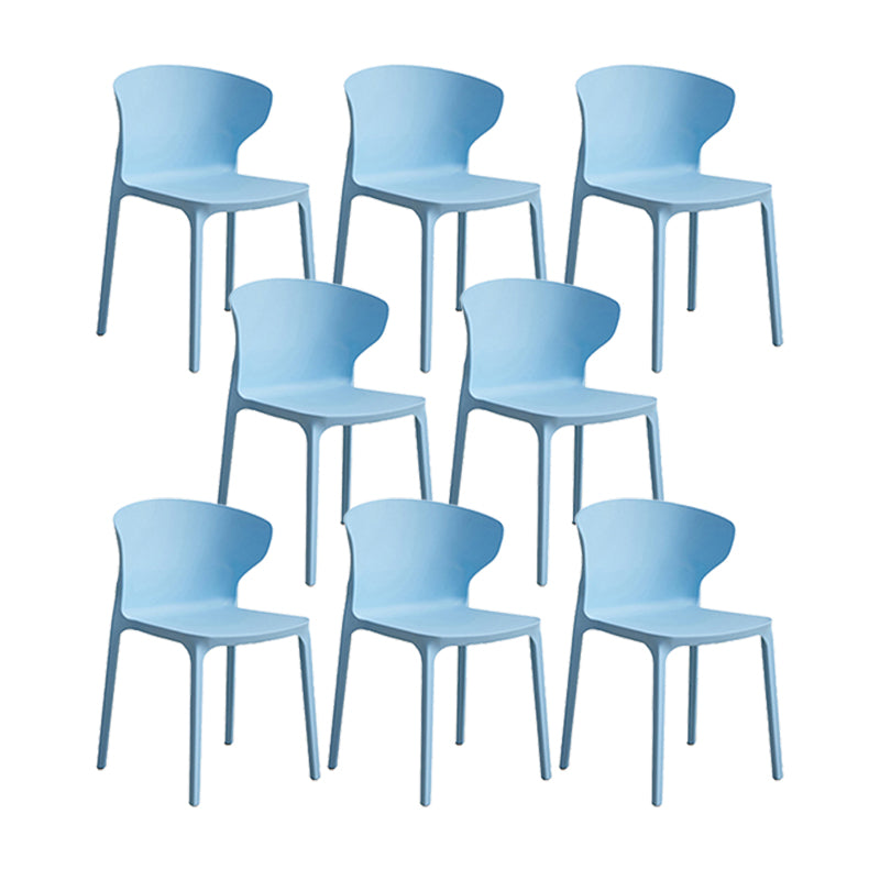 Modern Plastic Indoor-Outdoor Chair Stacking Armles Outdoors Dining Chairs