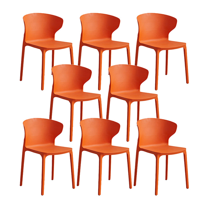 Modern Plastic Indoor-Outdoor Chair Stacking Armles Outdoors Dining Chairs